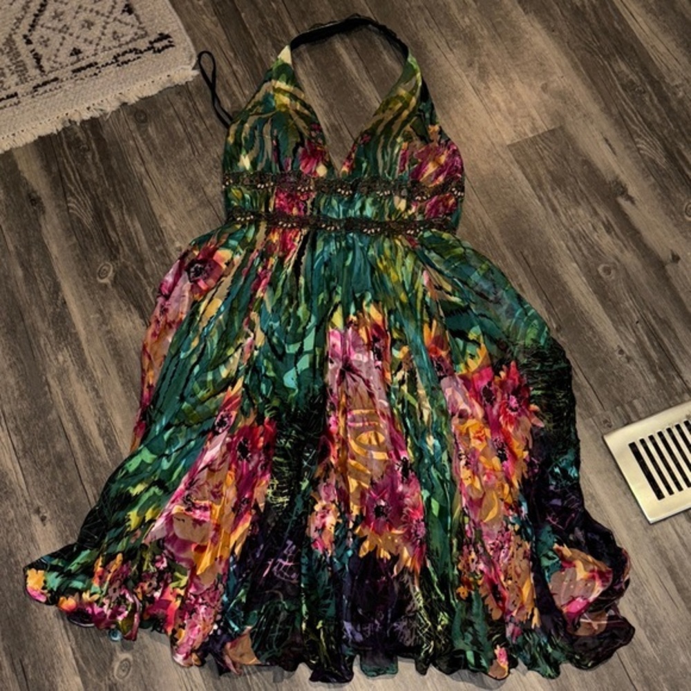 Mac Duggal vintage Vibrant Halter Dress size 8 - Y2K
